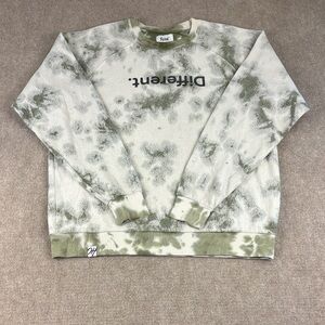 feat Men's Clothing Blanket Blend "Different" Green Tie-Dye Sweatshirt Size M